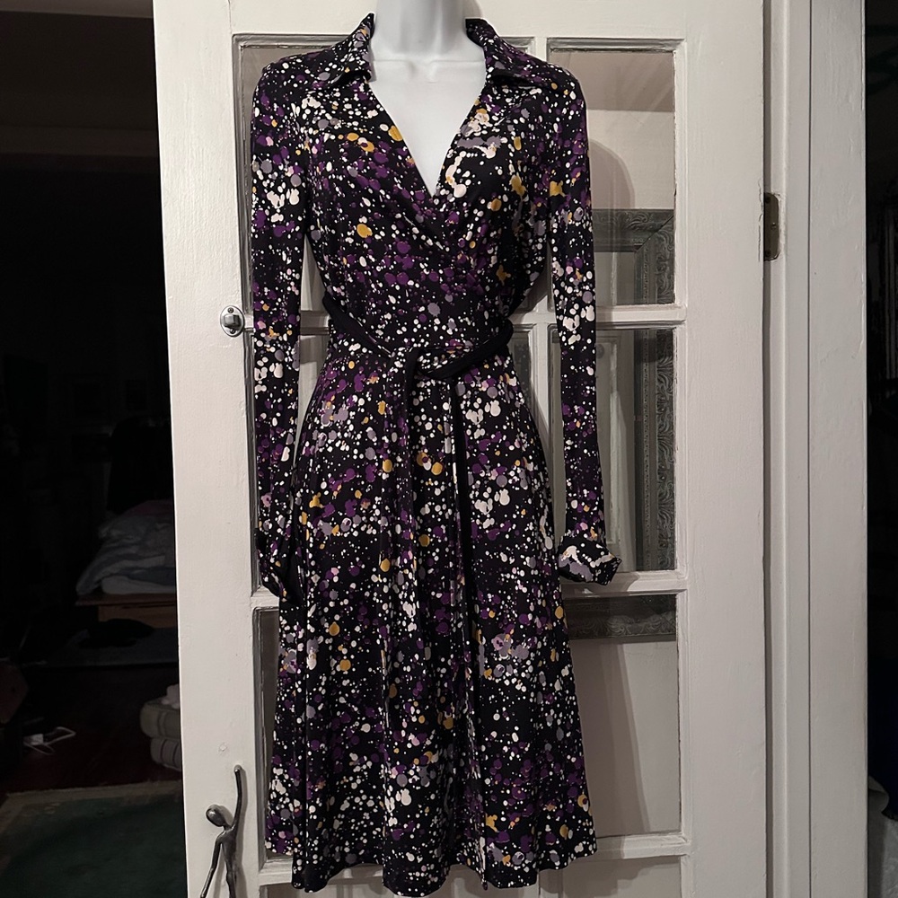 Diane Von Furstenberg Multicolor Silk Wrap Dress